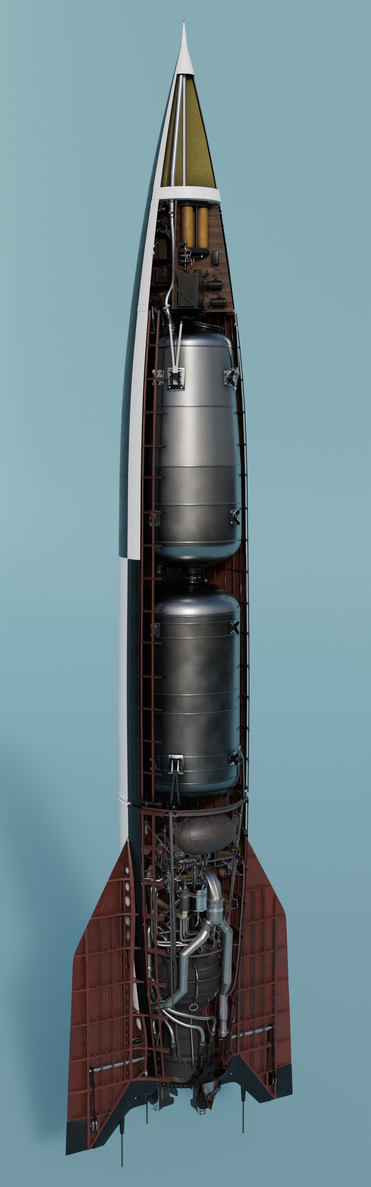 V2 Rocket (with interior), launch pad and transport trailer preview image 4